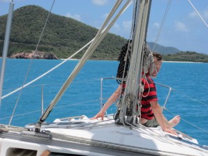 Joe ralaxing on the foredeck